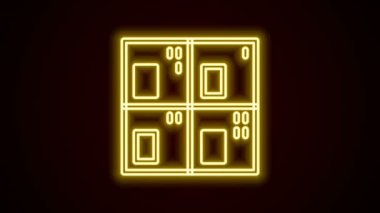 Siyah arkaplanda izole edilmiş element simgesinin parlayan neon çizgisi periyodik tablosu. 4K Video hareketli grafik canlandırması