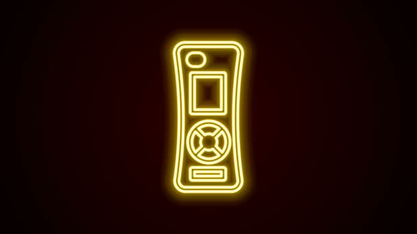 Glowing neon line Remote control icon isolated on black background. Animasi grafis gerak Video 4K — Stok Video