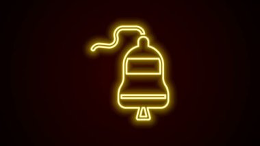 Parlayan neon hattı simgesi siyah arkaplanda izole edildi. 4K Video hareketli grafik canlandırması