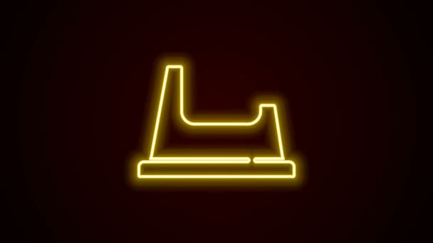 Świecący neon linii Baby nocnik ikona izolowane na czarnym tle. Dzbanek. 4K Animacja graficzna ruchu wideo — Wideo stockowe