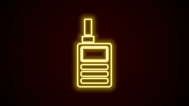 Glowing neon line Baby Monitor Walkie Talkie icon isolated on black background. 4K Video motion graphic animation — Stock Video