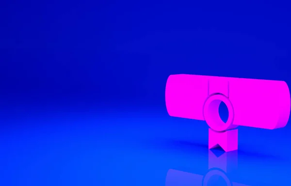 粉色法令 羊皮纸 滚动图标 孤立的蓝色背景 最低纲领的概念 3D渲染3D插图 — 图库照片