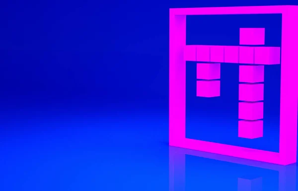 Pink Bingo Pictogram Geïsoleerd Blauwe Achtergrond Loterij Tickets Voor Amerikaanse — Stockfoto
