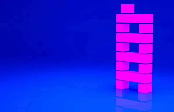 Pink Mahjong Pieces Icon Isolated Blue Background Chinese Mahjong Red — Stock Photo, Image