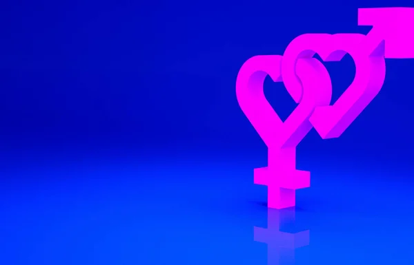 Ícone Pink Gender Isolado Fundo Azul Símbolos Homens Mulheres Símbolo — Fotografia de Stock