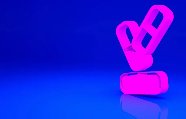 Рожевий Вітамінний Комплекс Піктограми Таблеток Ізольований Синьому Фоні Здоровий Спосіб — стокове фото