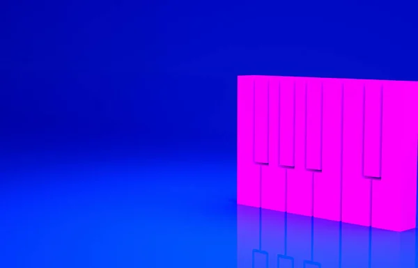 Pinkfarbenes Flügel Symbol Isoliert Auf Blauem Hintergrund Musikinstrument Minimalismus Konzept — Stockfoto