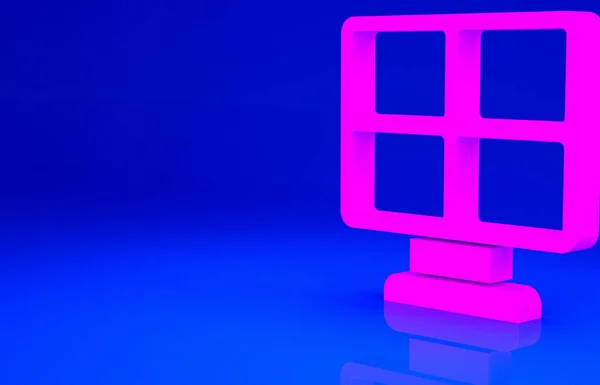 Roze Zonne Energie Paneel Pictogram Geïsoleerd Blauwe Achtergrond Minimalisme Concept — Stockfoto