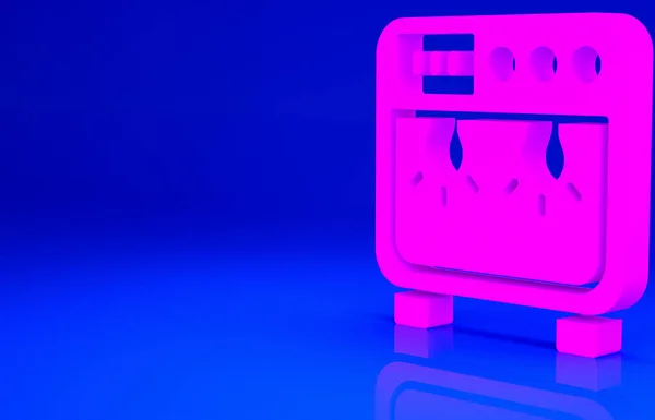 青の背景に隔離されたピンクの生物安全ボックスのアイコン 最小限の概念 3Dイラスト3Dレンダリング — ストック写真