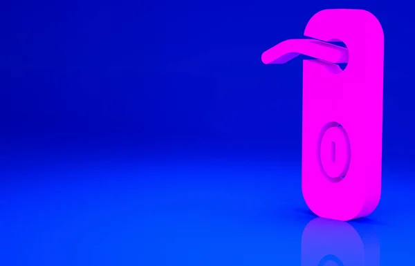 Иконка Ручки Розовой Двери Выделена Синем Фоне Дверной Замок Концепция — стоковое фото