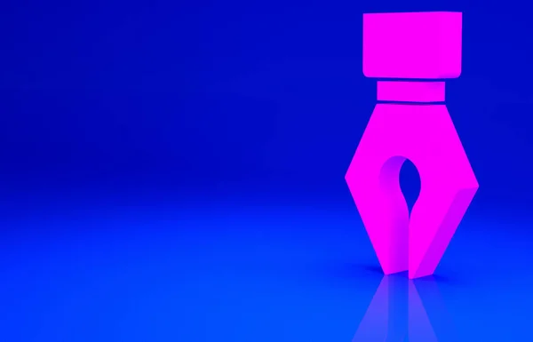 Pink Fountain Στυλό Nib Εικονίδιο Απομονώνονται Μπλε Φόντο Σημάδι Εργαλείου — Φωτογραφία Αρχείου