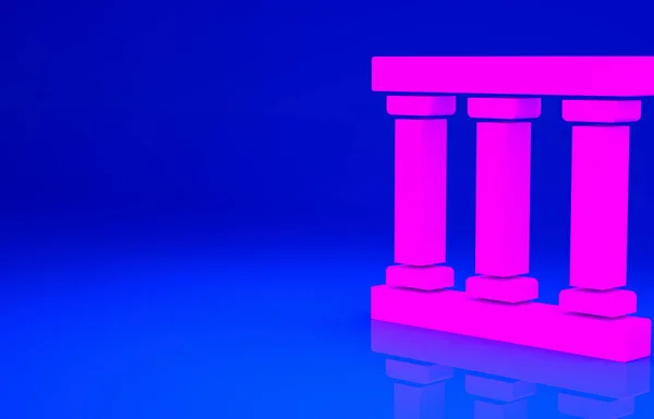 Ікона Вікон Pink Prison Ізольована Синьому Тлі Концепція Мінімалізму Рендеринг — стокове фото