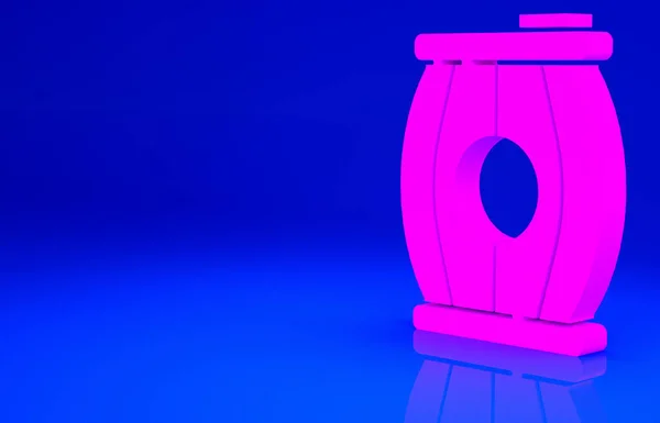 Pink Gun Σκόνη Βαρέλι Εικονίδιο Απομονώνονται Μπλε Φόντο Ξύλινο Βαρέλι — Φωτογραφία Αρχείου