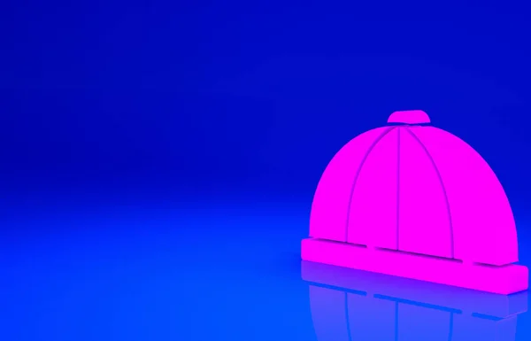 Ícone Chapéu Bebê Rosa Isolado Fundo Azul Conceito Minimalismo Ilustração — Fotografia de Stock