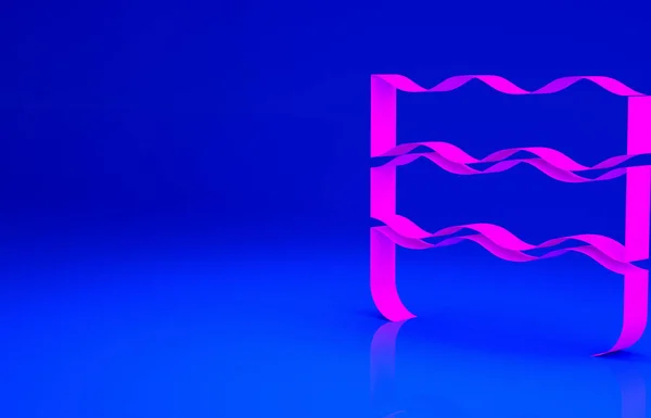 Εικόνα Pink Wave Απομονωμένη Μπλε Φόντο Μινιμαλιστική Έννοια Απεικόνιση Καθιστούν — Φωτογραφία Αρχείου
