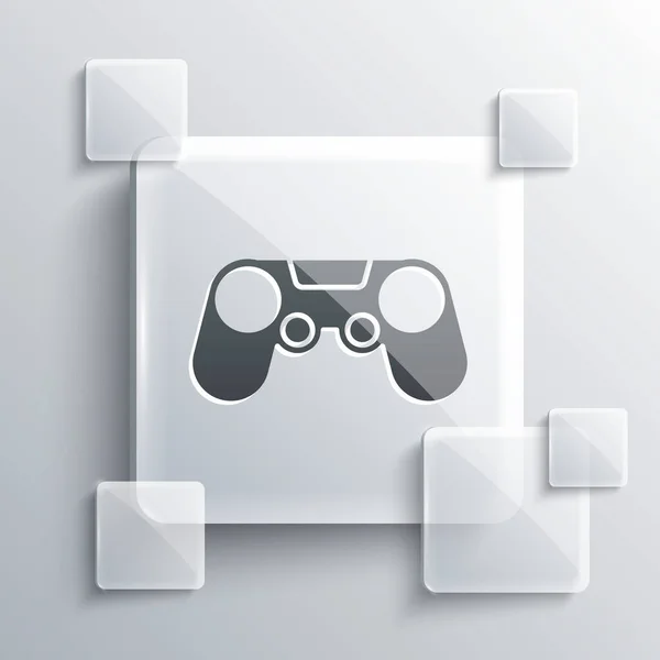 Иконка Grey Gamepad Выделена Сером Фоне Игровой Контроллер Квадратные Стекла — стоковый вектор