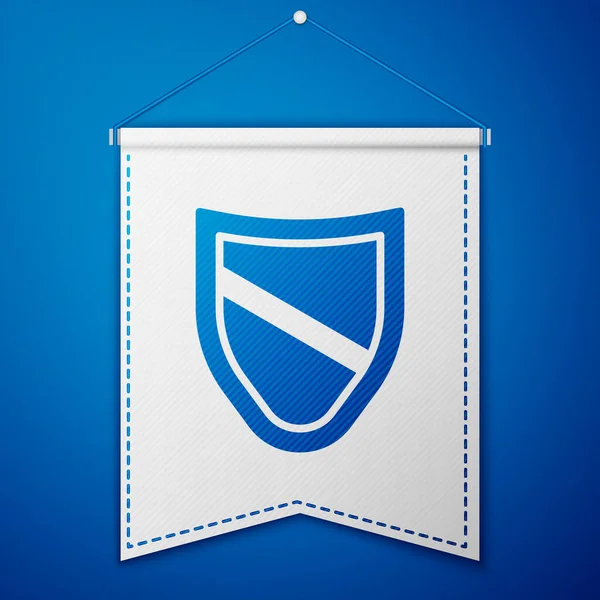 Εικόνα Της Μπλε Ασπίδας Απομονωμένο Μπλε Φόντο Σημάδι Φρουράς Ασφάλεια — Διανυσματικό Αρχείο