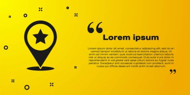 Siyah ABD Bağımsızlık Günü simgesi sarı arka planda izole edildi. 4 Temmuz. Amerika Birleşik Devletleri ülkesi. Vektör.