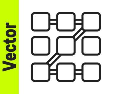 Siyah çizgi Grafik şifre koruması ve beyaz arkaplanda izole edilmiş güvenlik erişim simgesi. Güvenlik, güvenlik, koruma, gizlilik kavramı. Vektör.