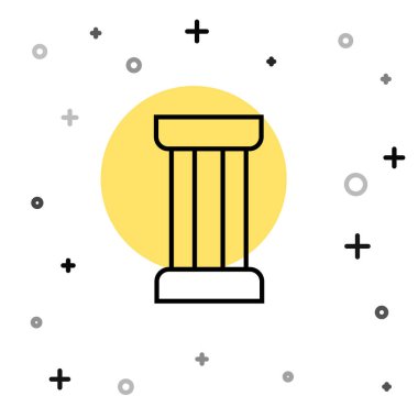 Siyah çizgi Kadim sütun simgesi beyaz arkaplanda izole edildi. Rastgele dinamik şekiller. Vektör.