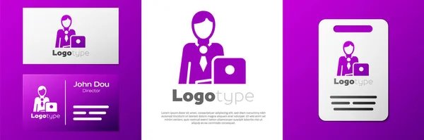 Icono Logotype Businessman Aislado Sobre Fondo Blanco Icono Perfil Usuario — Vector de stock