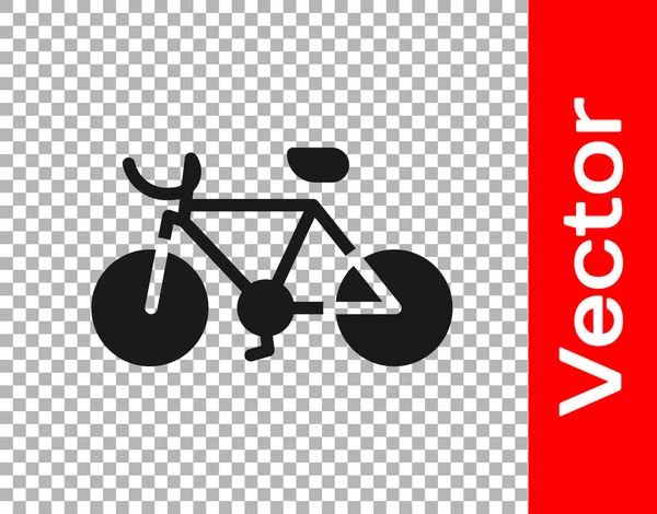 Ícone Bicicleta Preto Isolado Fundo Transparente Corrida Bicicleta Desporto Extremo — Vetor de Stock