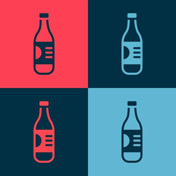 Pop Art Bottle Water Icon Isolated Color Background Tanda Minuman - Stok Vektor