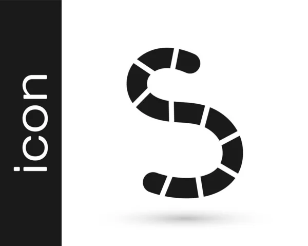 Black Worm Symbol Isoliert Auf Weißem Hintergrund Angeln Vektor — Stockvektor