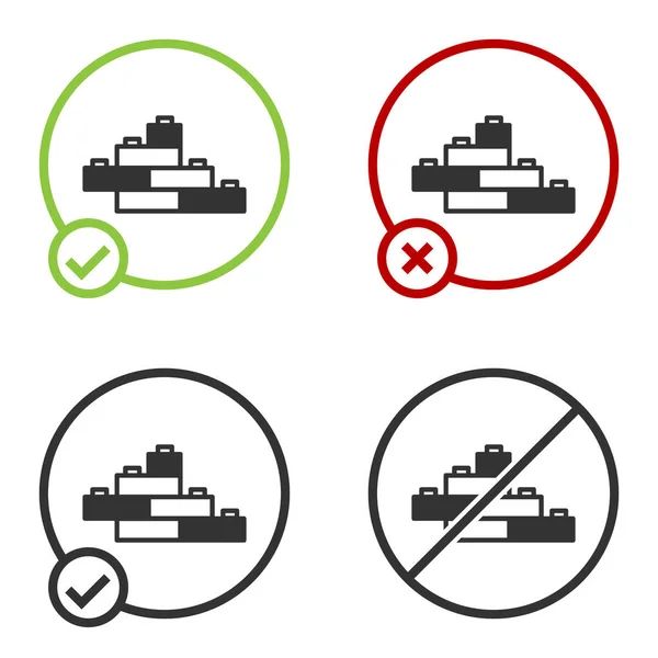 장난감 벽돌로 아이들을 아이콘을 배경으로 했습니다 Vector — 스톡 벡터