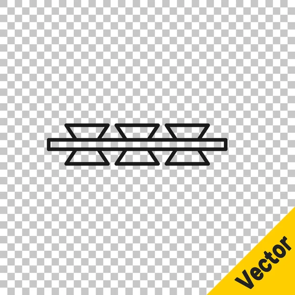 Чорна Лінія Піктограма Колючого Дроту Ізольована Прозорому Фоні Векторні — стоковий вектор