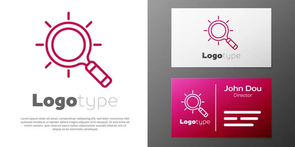 Línea Logotipo Icono Lupa Aislado Sobre Fondo Blanco Búsqueda Enfoque — Vector de stock