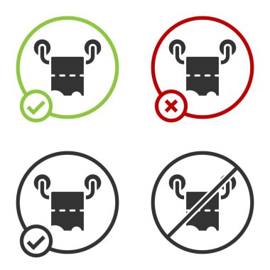 Siyah tuvalet kağıdı rulo simgesi beyaz arkaplanda izole edildi. Çember düğmesi. Vektör.