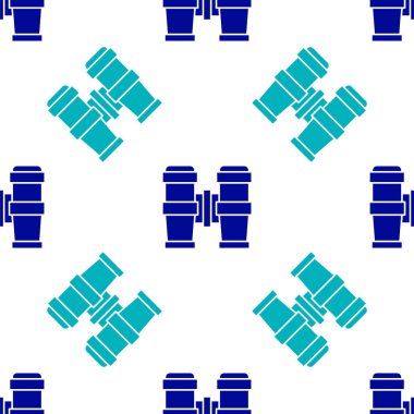 Mavi Dürbün simgesi beyaz arkaplanda izole edilmiş pürüzsüz desen. Yazılım işareti bul. Casus ekipman sembolü. Vektör.