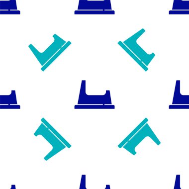 Mavi bebek tuvalet ikonu beyaz arka planda izole edilmiş kusursuz desen. Lazımlık. Vektör.