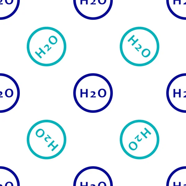 Blue Chemical Formel Für Wassertropfen H2O Förmige Symbol Isoliert Nahtlose — Stockvektor