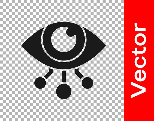 Icono Exploración Black Eye Aislado Sobre Fondo Transparente Ojo Escáner — Vector de stock