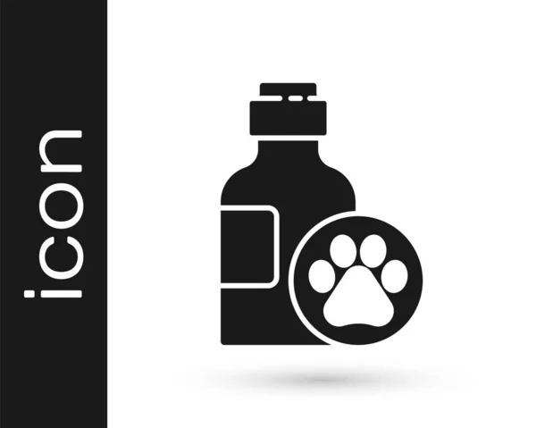 Icona Shampoo Grey Pet Isolata Sfondo Bianco Segno Cura Degli — Vettoriale Stock