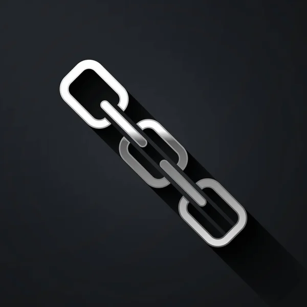 Icono Eslabón Silver Chain Aislado Sobre Fondo Negro Enlace Único — Vector de stock