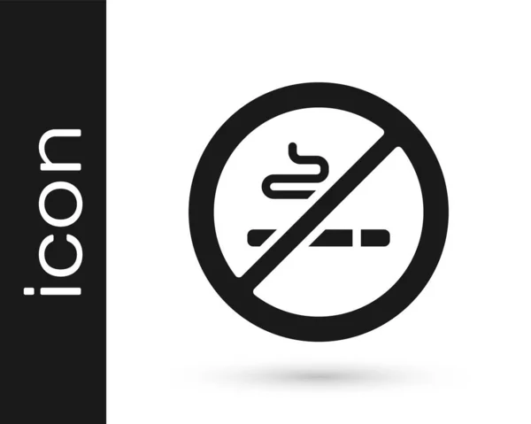 Zwart Rookvrij Pictogram Geïsoleerd Witte Achtergrond Sigarettensymbool Vector — Stockvector