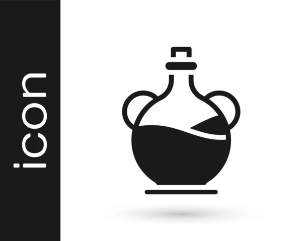 Μαύρο Μπουκάλι Λάδι Εικονίδιο Απομονώνονται Λευκό Φόντο Κανάτα Ελαιόλαδο Διάνυσμα — Διανυσματικό Αρχείο