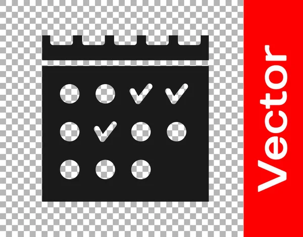 Schwarzes Buchungskalender Symbol Isoliert Auf Transparentem Hintergrund Vektor — Stockvektor
