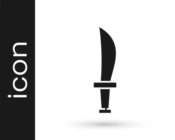 Ícone Espada Pirata Preto Isolado Fundo Branco Sinal Sabre Vetor — Vetor de Stock