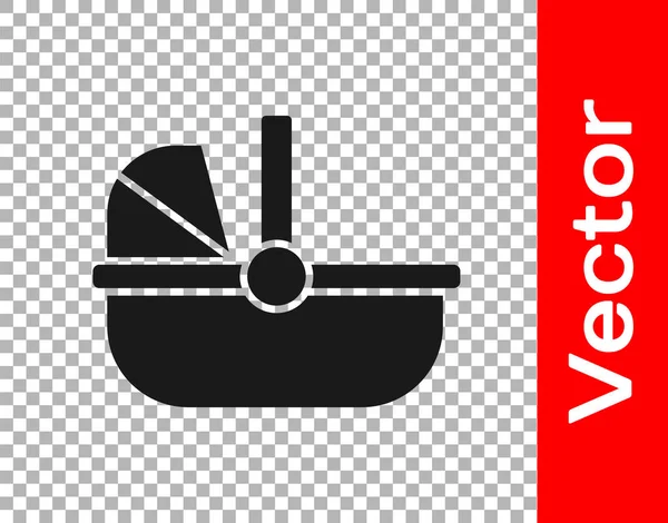 Schwarzes Icon Für Kinderwagen Isoliert Auf Transparentem Hintergrund Kinderwagen Kinderwagen — Stockvektor