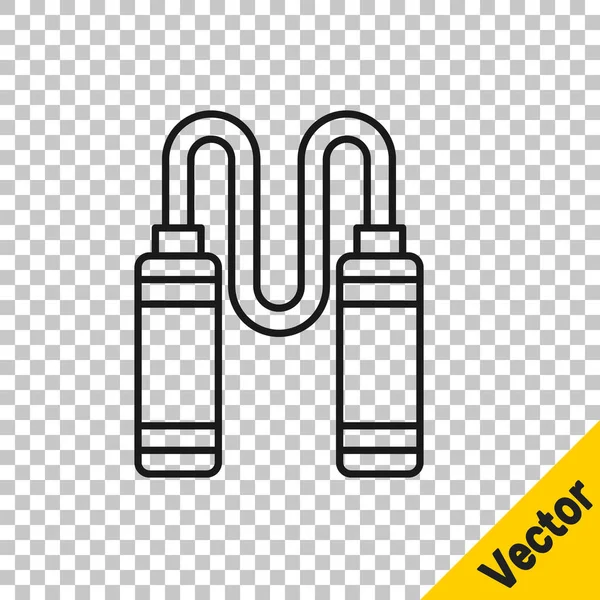 Black Line Jump Rope Symbol Isoliert Auf Transparentem Hintergrund Seilspringen — Stockvektor