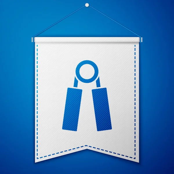 Blue Sport expander icon isolated on blue background. Sport equipment. White pennant template. Vector. — Stock Illustration Blue Sport Expander Icon Isolated Blue Background Sport Equipment White Royalty Free Stock Illustrations