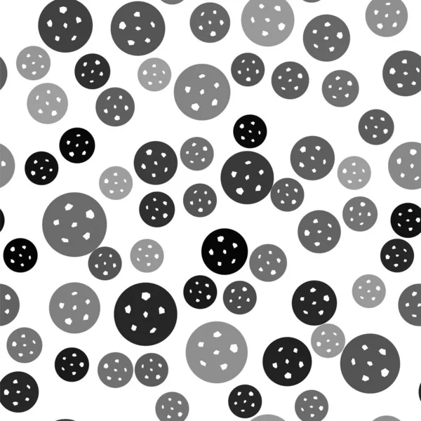 Black Cookie Biscuit Chocolate Icon Isolated Seamless Pattern White Background — Stock Vector