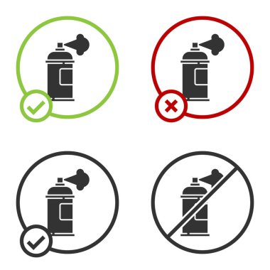 Beyaz arka planda siyah boya spreyi ikonu izole edildi. Çember düğmesi. Vektör.