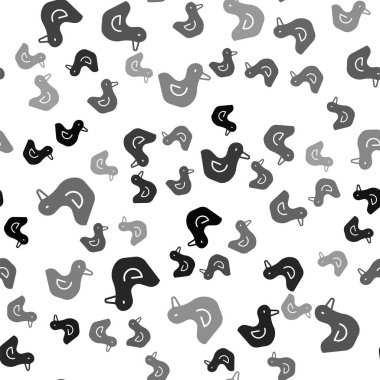 Siyah Rubber ördek ikonu beyaz arka planda izole edilmiş kusursuz desen. Vektör.