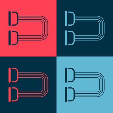 Pop Art Göğüs Genişletici simgesi renk arkaplanında izole edildi. Vektör.