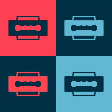 Pop Art Blade jilet ikonu renk arkaplanında izole edilmiş. Vektör.